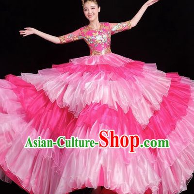 Opening Dance Big Swing Skirt Performance Costume Female Big Skirt Classical Dance Costume Modern Dance Long Skirt
