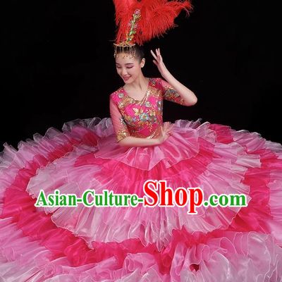 Opening Dance Big Swing Skirt Performance Costume Female Big Skirt Classical Dance Costume Modern Dance Long Skirt