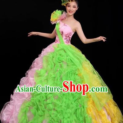 Opening Dance Big Swing Skirt Performance Costume Female Backup Dancer Long Skirt Large Dance Costume