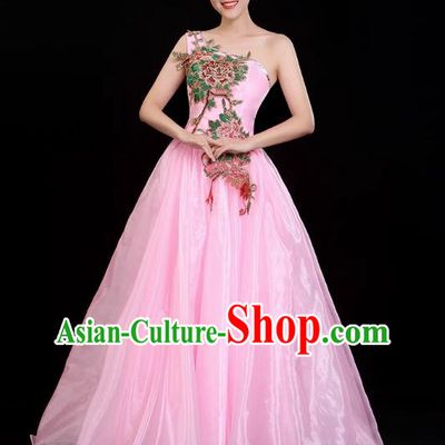 Opening Dance Big Swing Skirt Modern Dance Costume Chorus Costume Pink 540 Swing Costume Female Dancer