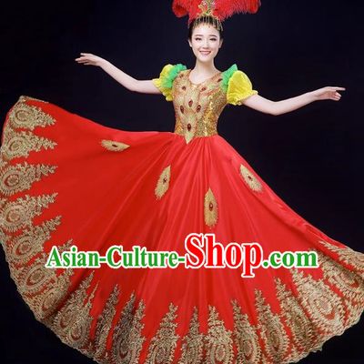 Opening Dance Big Swing Skirt Performance Costume Large Stage Classical Dance Costume Female Modern Dance Song Dancer Dress