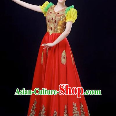 Opening Dance Big Swing Skirt Performance Costume Large Stage Classical Dance Costume Female Modern Dance Song Dancer Dress