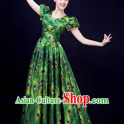 Peacock Dance Large Skirt Performance Clothing Female Parade Clothing 540 Swing Dai Opening Dance Performance Dance Clothing
