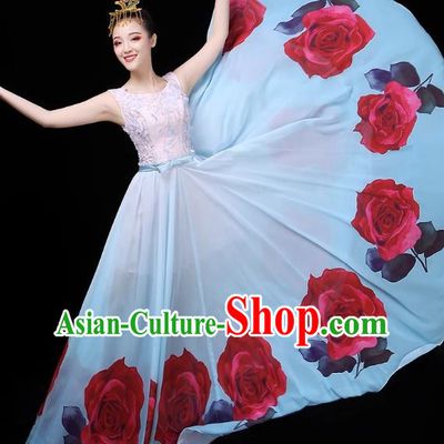 Opening Dance Big Swing Skirt Performance Costume Female Classical Dance Costume Large Stage Modern Chorus