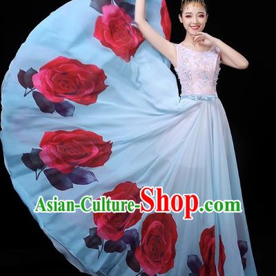 Opening Dance Big Swing Skirt Performance Costume Female Classical Dance Costume Large Stage Modern Chorus