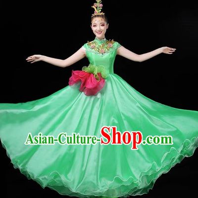 Opening Dance Big Swing Skirt Performance Costume Female Chorus Modern Large Stage Long Skirt Dance Costume