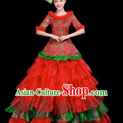 Opening Dance Big Swing Skirt Performance Costume Female Modern Dance Costume Adult Dancer Skirt