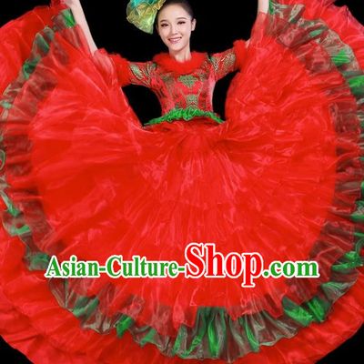 Opening Dance Big Swing Skirt Performance Costume Female Modern Dance Costume Adult Dancer Skirt