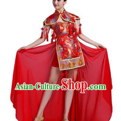 Modern Dance Costumes Chinese Style Ethnic Classical Dance Costumes Yangko Costumes Drumming Costumes Fan Dance