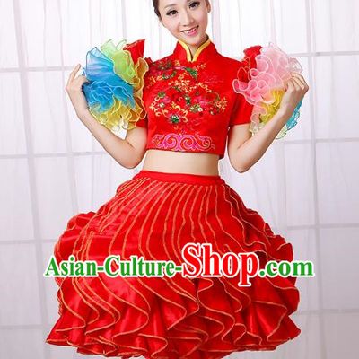 Modern Dance Costume Bag Shoulder Opening Dance Tutu Skirt Adult Dance Costume Square Dance Skirt Female