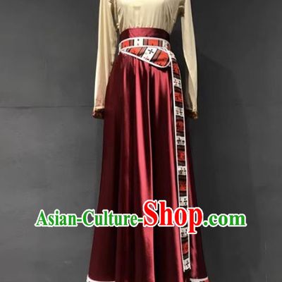 Tibetan Clothing Women Chinese Minority Style Practice Clothing Grade Examination Clothing