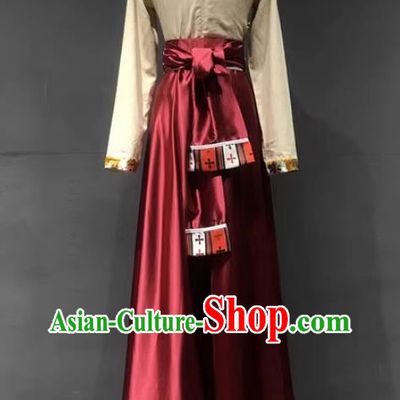 Tibetan Clothing Women Chinese Minority Style Practice Clothing Grade Examination Clothing