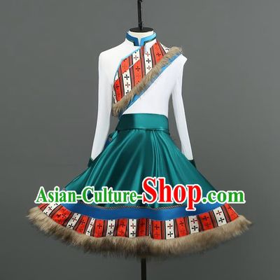 Professional Tibetan Men Short Adult Chinese Minority Ethnic Dance Performance Costumes