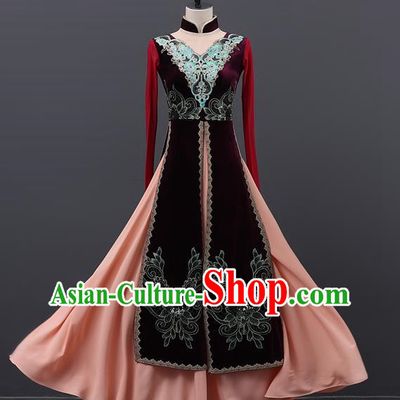 Xinjiang Uyghur Practice Clothing Dance Performance Clothing Women Big Swing Skirt Adult Practice Art Examination Grade Examination Clothing