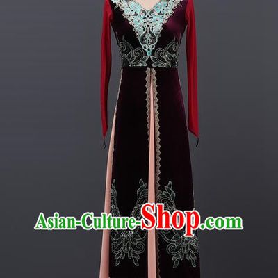Xinjiang Uyghur Practice Clothing Dance Performance Clothing Women Big Swing Skirt Adult Practice Art Examination Grade Examination Clothing