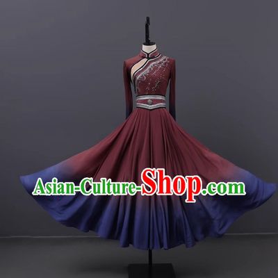 Mongolian Dance Costume Performance Suit Set Women National Costume Art Test Practice Suit Large Swing Skirt