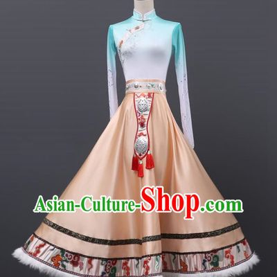 Tibetan Dance Performance Clothing Large Skirt Class Clothing Classroom Practice Clothing Art Test Performance Clothing Tibetan Robe