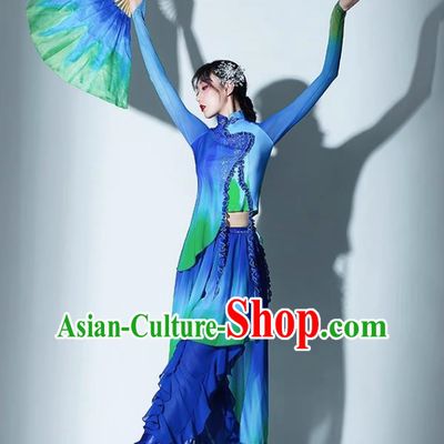A Big River Dance Costume Fan Dance Costume Suit Performance Costume Classical Dance Practice Suit