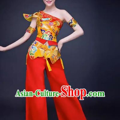 Water Drum Waist Drum Drumming Costume Performance Costume National Opening Dance Dragon And Lion Dance Female Adult Modern Chinese Style Yangko Costume