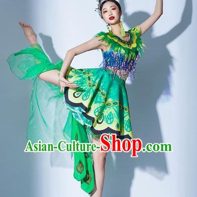 Green Parade Performance Costumes Women Group Performance Costumes Opening Dance Song Dance Performance Costume Female Tutu Skirt