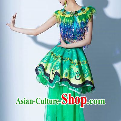 Green Parade Performance Costumes Women Group Performance Costumes Opening Dance Song Dance Performance Costume Female Tutu Skirt