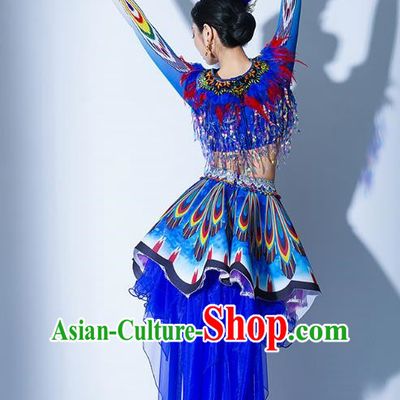 Dark Blue Parade Performance Costumes Women Troupe Performance Costumes Opening Dance Song Accompaniment Dance Performance Costume Female Tutu Skirt