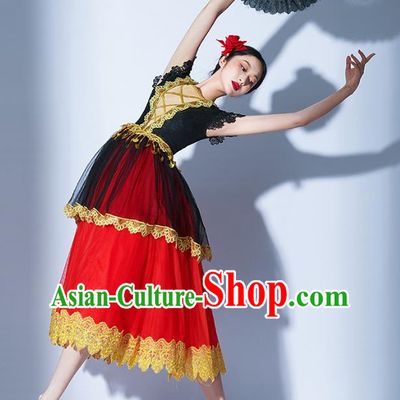 Drama Performance Costumes Spanish Dance Ballet Skirt Opera Stage Costumes Opening Dance Modern Dance Tap Dance