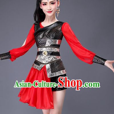 Drumming Performance Costumes Female Gongs And Drums Team General Performance Costumes Chinese Style Women Group Performance Costumes Hua Mulan Performance Costumes