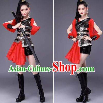 Drumming Performance Costumes Female Gongs And Drums Team General Performance Costumes Chinese Style Women Group Performance Costumes Hua Mulan Performance Costumes