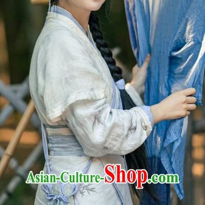 China Qin Dynasty Civilian Female Hanfu Garments TV Series An Ancient Love Song Country Lady Yi Hua Costumes