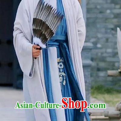 China TV Series Young Childe Hanfu Clothing Ancient Military Counsellor Costumes An Ancient Love Song Qin Dynasty Scholar Robes