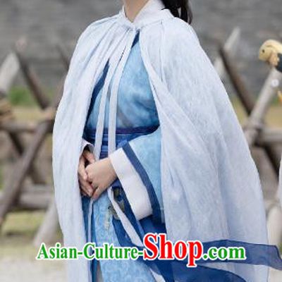 China TV Series Noble Lady Hanfu Clothing Ancient Princess Blue Costumes An Ancient Love Song Lu Yuan Dresses