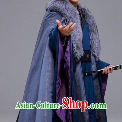 Chinese Drama Destined Chang Feng Du Merchant Luo Zi Shang Costumes Ancient Noble Childe Clothing with Cloak Complete Set