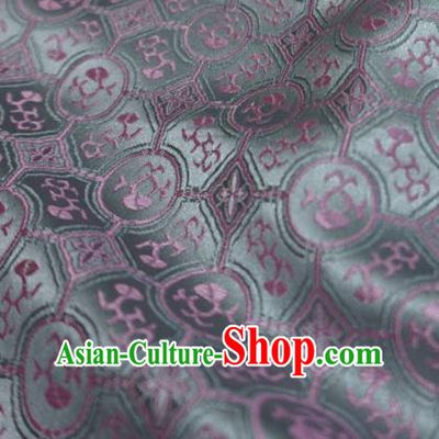 Silver Gray Chinese Classical Pattern Material Song Dynasty Design Traditional Brocade Fabric Ancient Hanfu Cloth