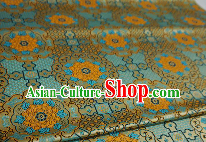 Dark Golden Chinese Traditional Design Brocade Fabric Tibetan Dress Cloth Classical Rosette Pattern Material Dark Golden Chinese Traditional Design Brocade Fabric Tibetan Dress Cloth Classical Rosette Pattern Material