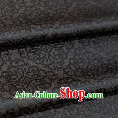 Dark Brown Chinese Ancient Hanfu Cloth Classical Lucky Clouds Pattern Material Traditional Design Brocade Fabric