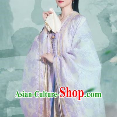 Romantic Drama New Life Begins Princess Consort Hao Xia Clothing China Ancient Noble Woman Lilac Costumes