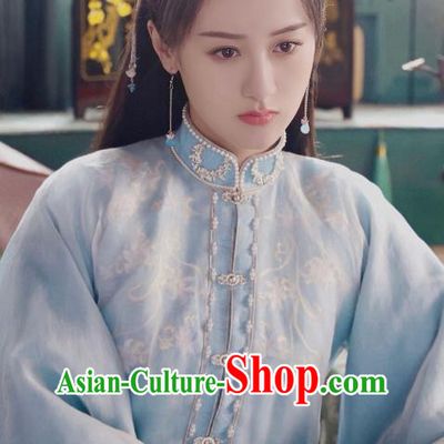 China Ancient Ming Dynasty Noble Infanta Costumes Romantic Drama My Sassy Princess Liu Ling Blue Clothing