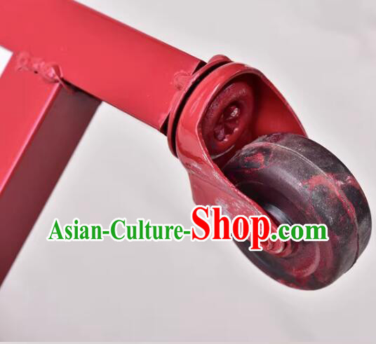 Traditional Handmade Wooden Drum Cart Chinese Lion Drum Stand Traditional Handmade Wooden Drum Cart Chinese Lion Drum Stand