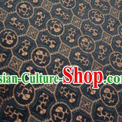 Black China Traditional Song Dynasty Design Brocade Fabric Hanfu Cloth Classical Brown Pattern Material