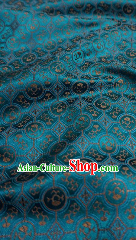Peacock Blue China Classical Pattern Material Traditional Song Dynasty Design Brocade Fabric Hanfu Cloth Peacock Blue China Classical Pattern Material Traditional Song Dynasty Design Brocade Fabric Hanfu Cloth