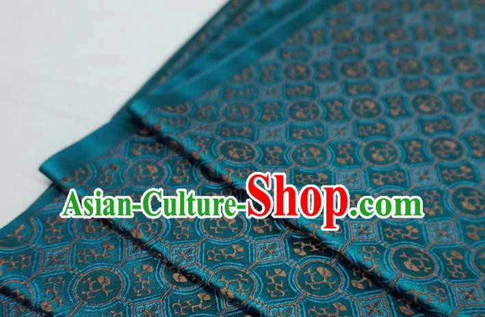 Peacock Blue China Classical Pattern Material Traditional Song Dynasty Design Brocade Fabric Hanfu Cloth Peacock Blue China Classical Pattern Material Traditional Song Dynasty Design Brocade Fabric Hanfu Cloth