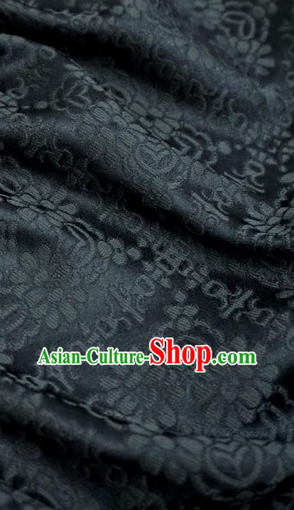 Black China Hanfu Cloth Classical Diamond Pattern Material Traditional Song Dynasty Design Brocade Fabric Black China Hanfu Cloth Classical Diamond Pattern Material Traditional Song Dynasty Design Brocade Fabric