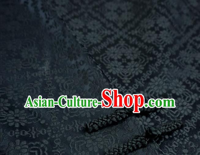 Black China Hanfu Cloth Classical Diamond Pattern Material Traditional Song Dynasty Design Brocade Fabric Black China Hanfu Cloth Classical Diamond Pattern Material Traditional Song Dynasty Design Brocade Fabric