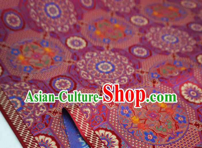 Fuchsia China Classical Rosette Pattern Material Traditional Design Brocade Fabric Tibetan Costume Cloth Fuchsia China Classical Rosette Pattern Material Traditional Design Brocade Fabric Tibetan Costume Cloth