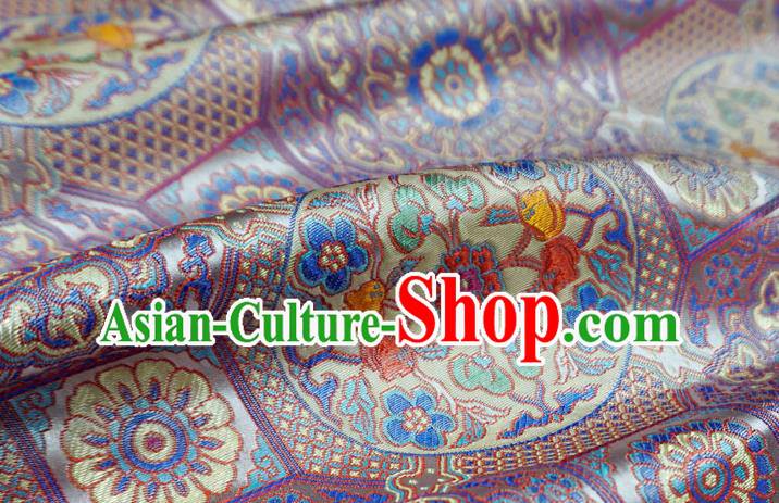 Lilac Tibetan Costume Cloth Classical Rosette Pattern Material China Traditional Design Brocade Fabric Lilac Tibetan Costume Cloth Classical Rosette Pattern Material China Traditional Design Brocade Fabric