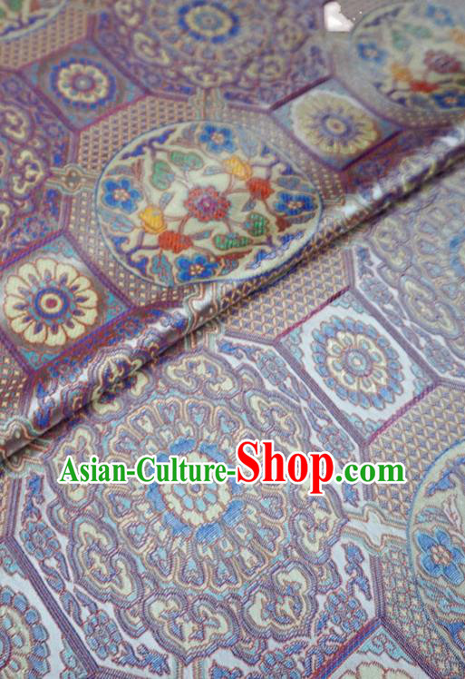 Lilac Tibetan Costume Cloth Classical Rosette Pattern Material China Traditional Design Brocade Fabric Lilac Tibetan Costume Cloth Classical Rosette Pattern Material China Traditional Design Brocade Fabric