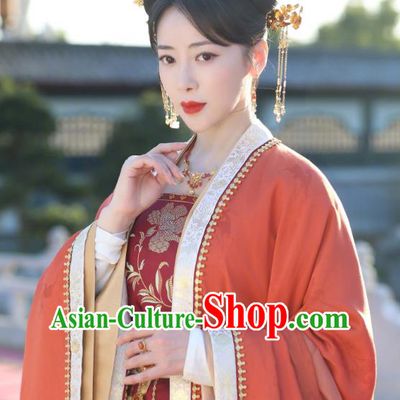 China Romantic Drama New Life Begins Court Mistress Zhao Fangru Red Dresses Ancient Princess Consort Costumes