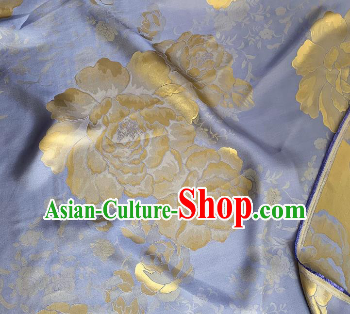 Golden China Traditional Peony Design Cheongsam Cloth Mulberry Silk Material Jacquard Satin Fabric Golden China Traditional Peony Design Cheongsam Cloth Mulberry Silk Material Jacquard Satin Fabric