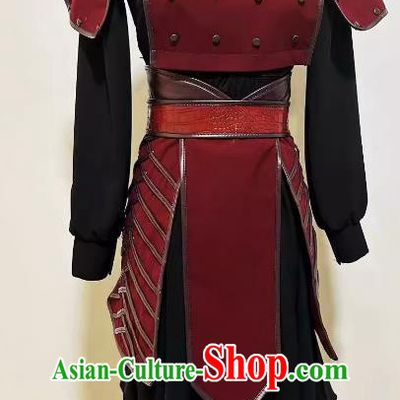 China Ancient Female Warrior Clothing Top Stage Performance Costume Woman Group Dance Outfit